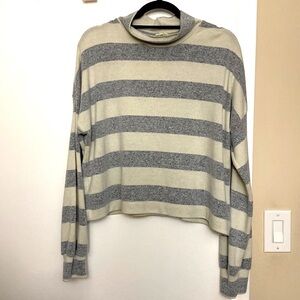la miel Striped Sweater Loose Turtleneck Small
